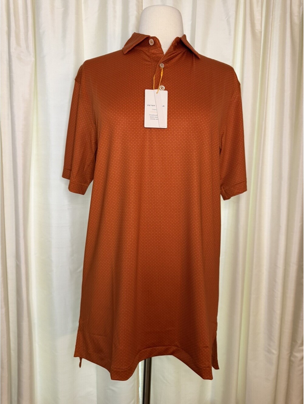 Peter Millar Summer Comfort  Tessaract Polo Shirt Men’s Size S Orange NWT SPF